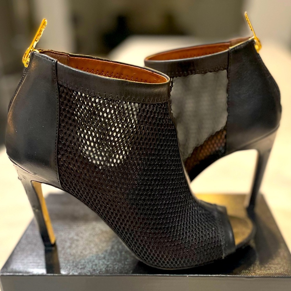 Cole Haan Adella Leather Open Toe Booties